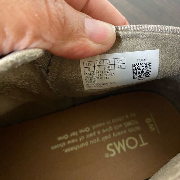 TOMS Womens Suade Canvas Tan Botties Boots Size 9W - Picture 8 of 8